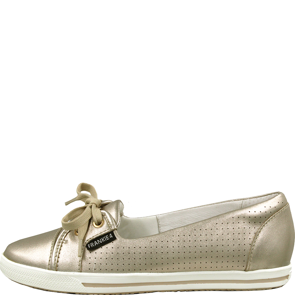 Hannah Champagne Leather Slip On Flats