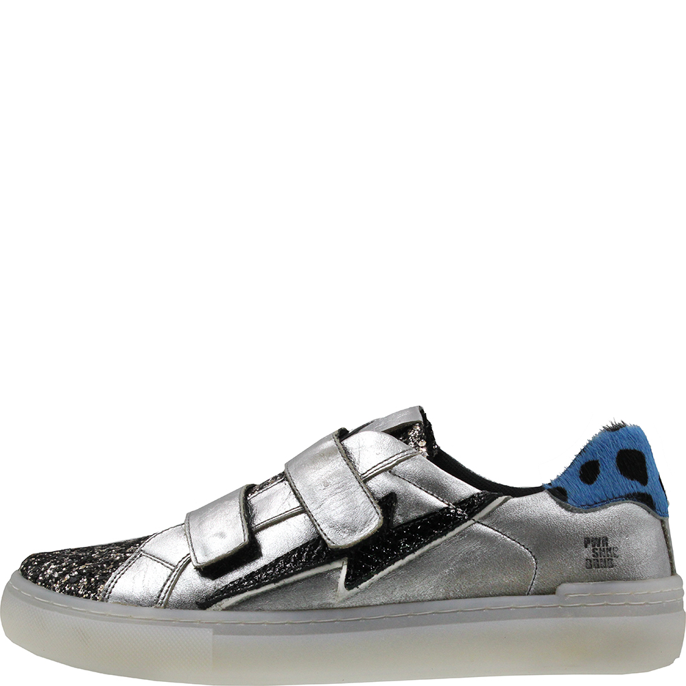 Glow55 Silver Multi Leather Sneakers