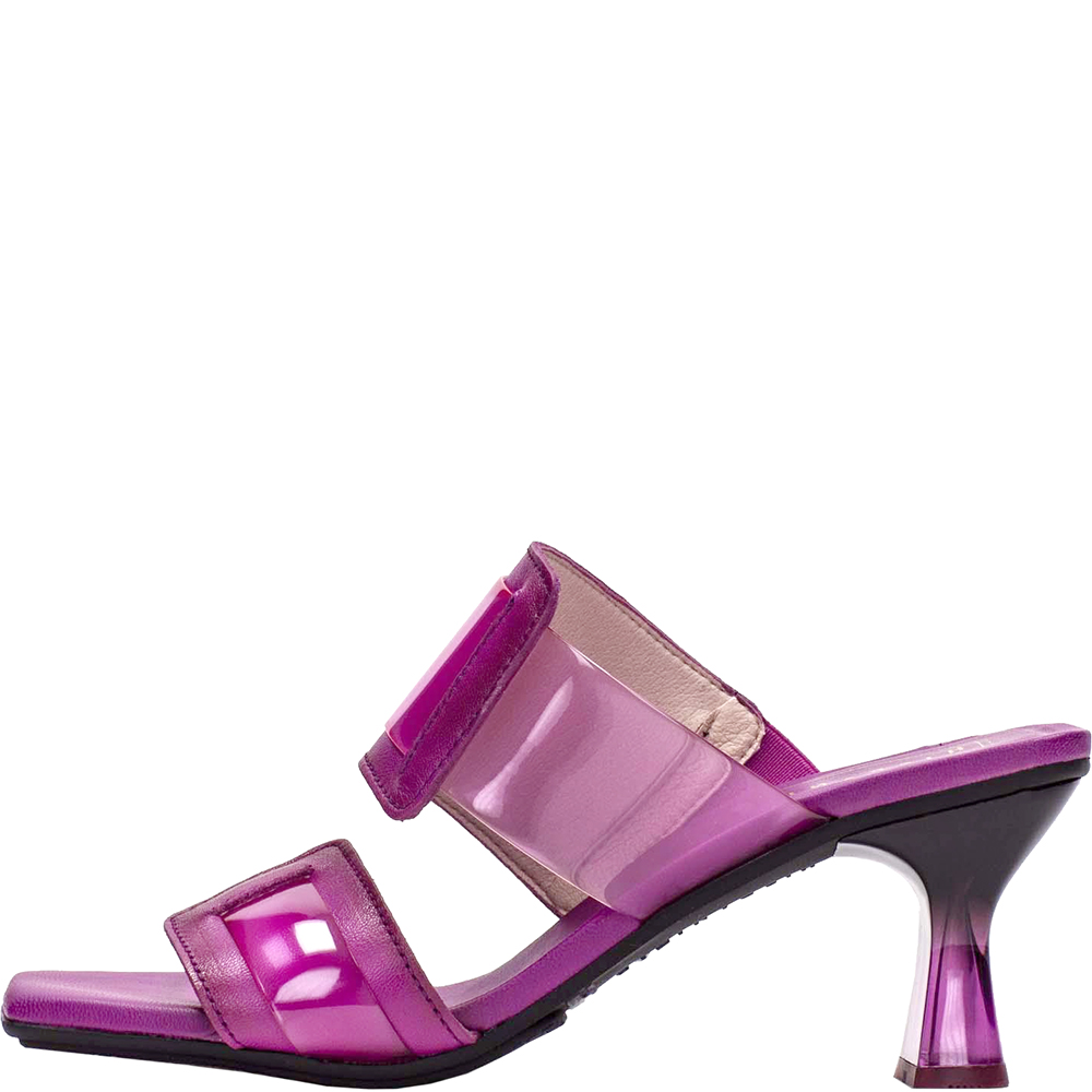 Nicola Orchid Leather Mules