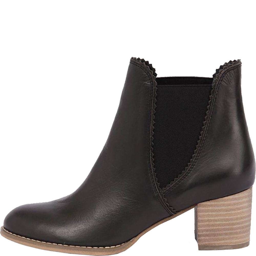 Sadore Black Leather Ankle Boots