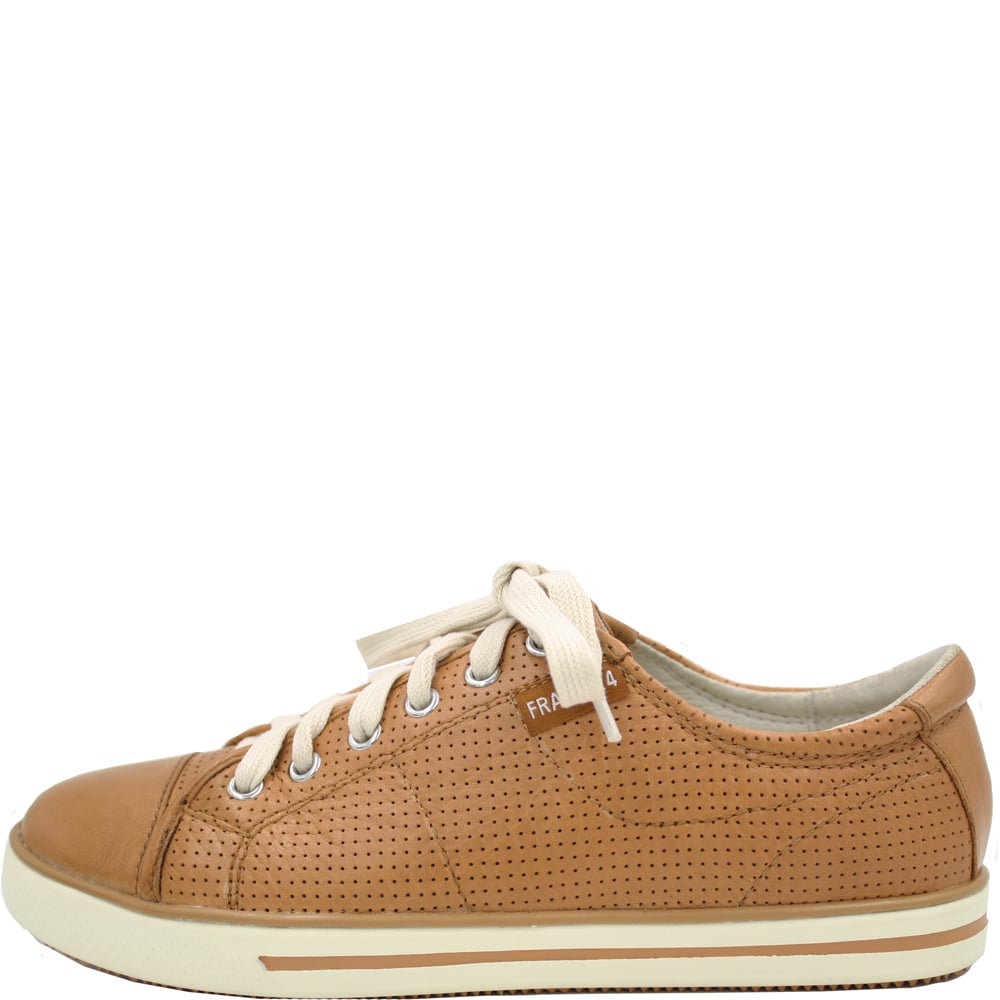Nat Tan Punched Leather Sneakers