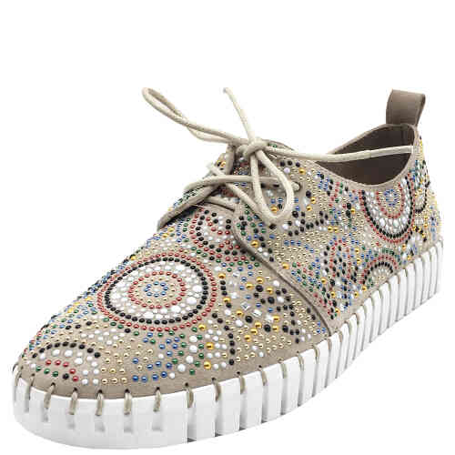 Django & Juliette HAZINA ANGLE Latte Suede Lacups Online at ShoeBeDoo