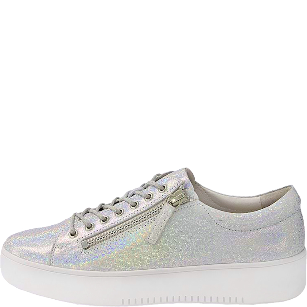 Laila Silver Glam Leather Sneakers