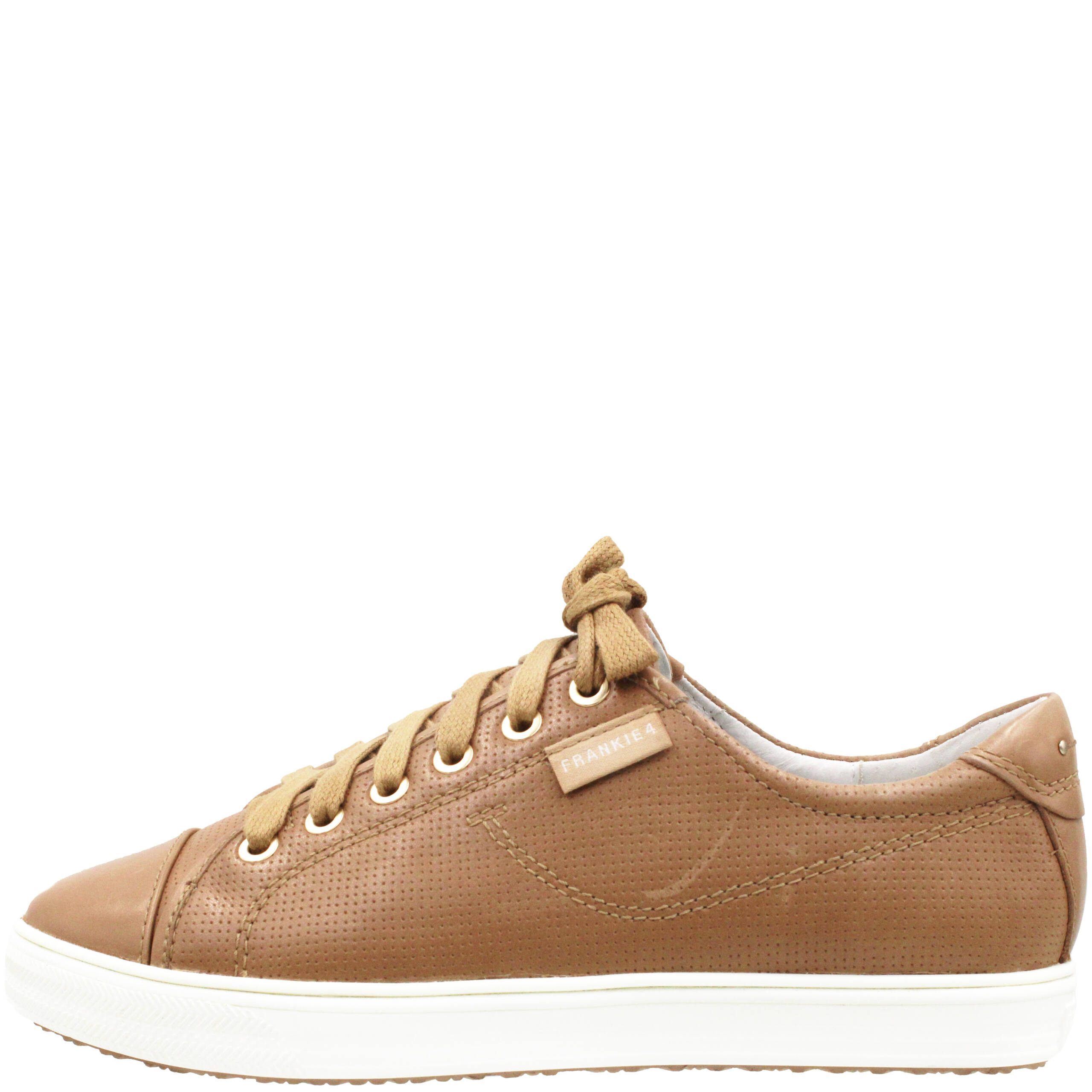 Nat III Camel Punched Leather Sneakers