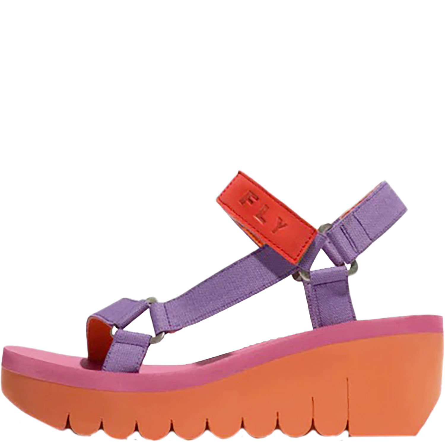 Yefa 726 Orange Violet Wedge Sandals