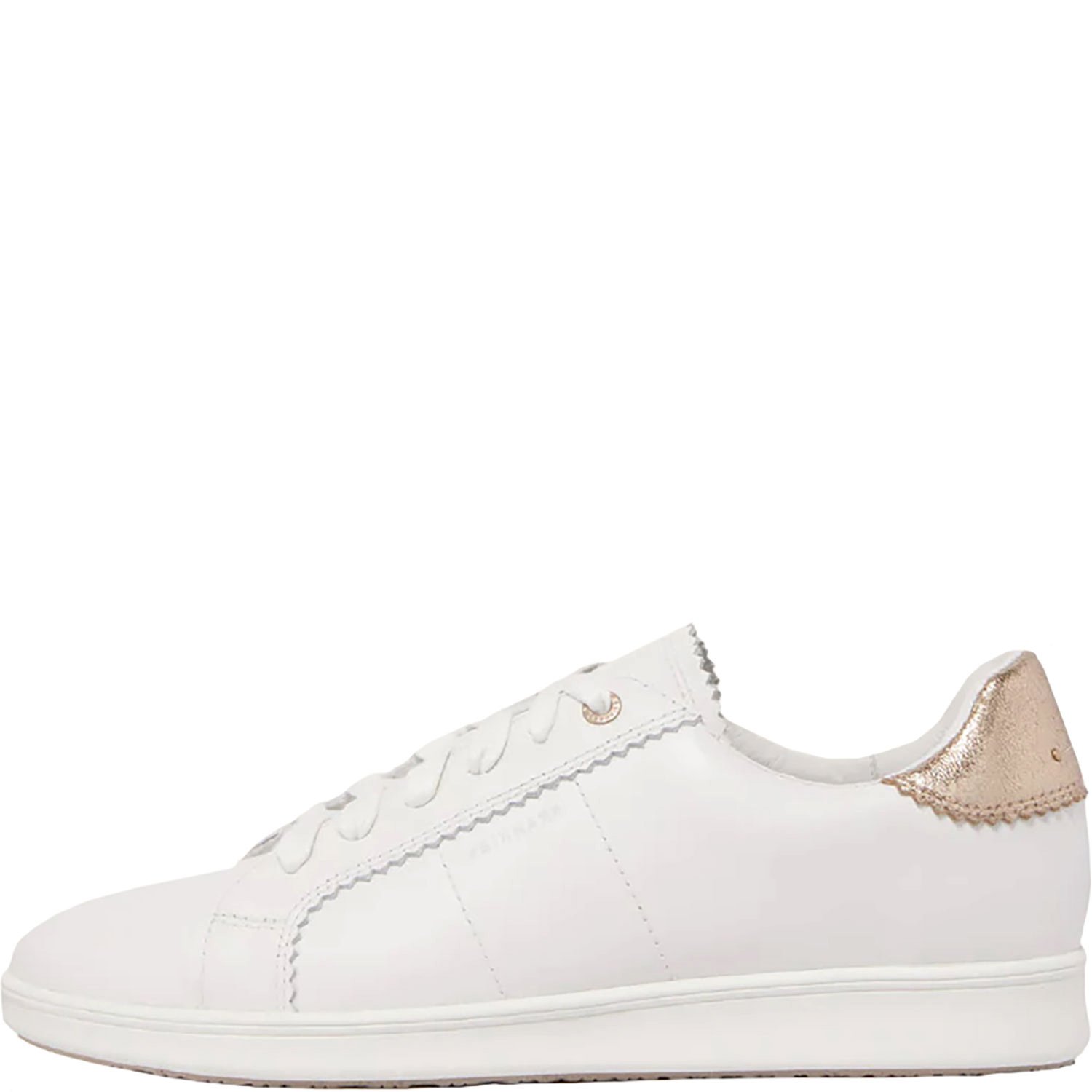 Jackie IV White Rose Gold Leather Sneakers