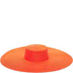 A stunning orange boater style hat with a a side brim and definite style. Designed by Morgan and Taylor and available online and instore at ShoeBeDoo. Official stockist in Australia