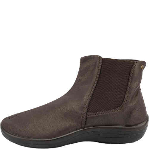A flat ankle boot with a gusset on the outside and a zip on the inside, made of vegan soft stretchy upper called Lytech. Double arch support, non slip sole, padded footbed. Made in Portugal by Arcopedico and available instore and online at ShoeBeDoo Official Stockist in Australia
