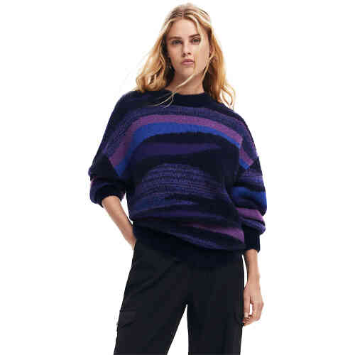 Desigual Bristol Purple Mix Knit is a long sleeve round neck and oversized fit jumper in a melange of divine rich purples. Very very soft with light stretch.Designed by Desigual in Spain and available in Australia and New Zealand online and instore at ShoeBeDoo Official Stockist
