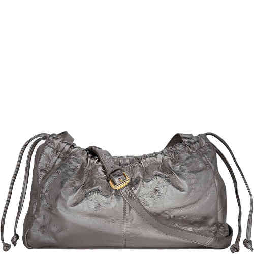 A large slouchy soft pewter leather clutch bag that duals as a crossbody shoulder bag. Designed by Coob & Co, ShoeBeDoo is an official stockist in Australia and New Zealand