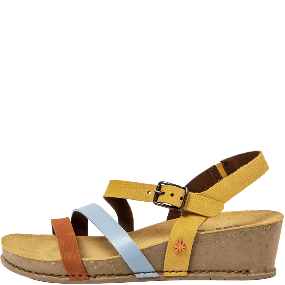 ART-COMPANY-I LIVE 1930-HONEY-MULTI-LEATHER-OPEN-TOE-LOW-PLATFORM-WEDGE-SANDALS-OFFICIAL-STOCKIST-side