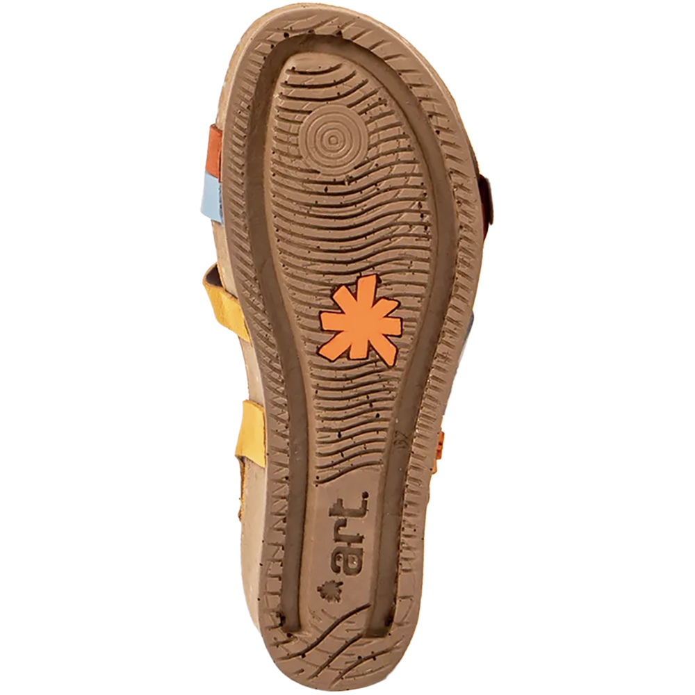 ART-COMPANY-I LIVE 1930-HONEY-MULTI-LEATHER-OPEN-TOE-LOW-PLATFORM-WEDGE-SANDALS-OFFICIAL-STOCKIST-sole