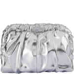 A soft ruched shiny metallic dome shaped bag with a pull apart top frame that opens to reveal a really roomy soft slouchy interior. Designed by Olga Berg and available online and instore at ShoeBeDoo Official Olga Berg Stockist in Australia and New Zealand