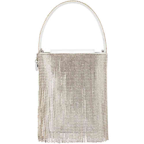 A stand up bag for evening with a long crystal embellished top hand, and amazing long fringing detail all over the bag in a 1920's design. Designed by Olga Berg and available online and instore at ShoeBeDoo Official Olga Berg Stockist in Australia and New Zealand