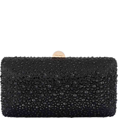 Olga Berg Kira Black Crystal Hotfix Crystal Clutch is a large east west hard case clutch covered in a graduated design of black crystals for maximum impact. Designed by Olga Berg and available online and instore at ShoeBeDoo Official Olga Berg Stockist in Australia and New Zealand