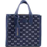 A dark cotton denim bag with lighter denim bows, this is square, opens up wide, has two top handles and is really adorable. ShoeBeDoo is an official stockist of Australian designed Liv & Milly vegan bags in Australia and New Zealand.