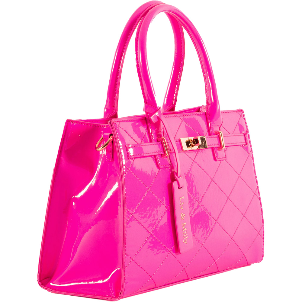 Liv-and-Milly-FLORENCE--Neon-Patent-Pink-Vegan-Handbag-Buy-Online-at-Shoebedoo-Official-Stockist-Australia-and-New-Zealand-7