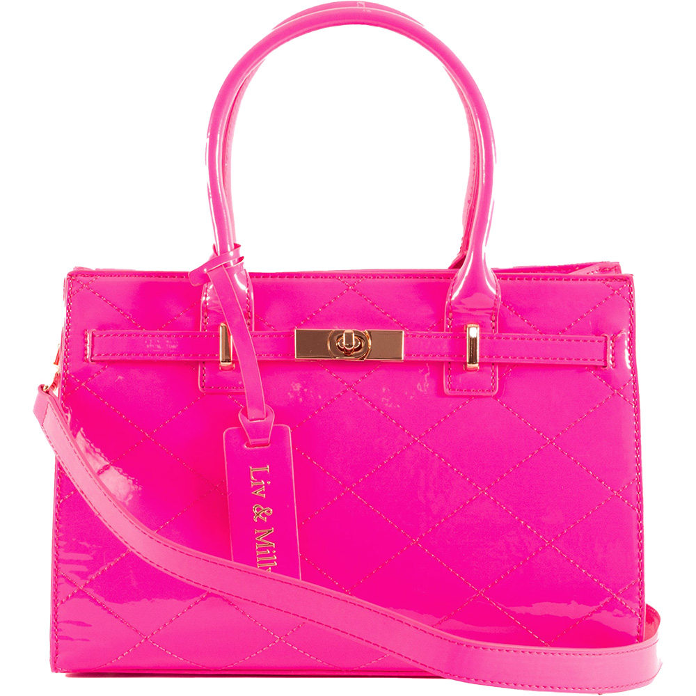 Liv-and-Milly-FLORENCE--Neon-Patent-Pink-Vegan-Handbag-Buy-Online-at-Shoebedoo-Official-Stockist-Australia-and-New-Zealand-8
