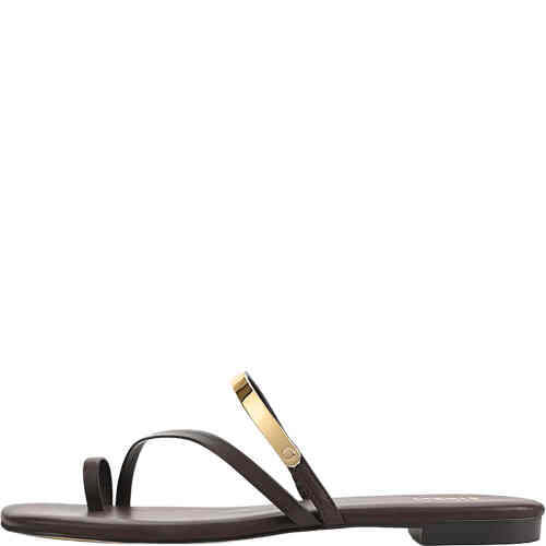 A flat slide with a strap over the toe,, an asymmetric strap over the top of the foot, and a strap with a gold bar over the arch. Flat , comfortable and cool, ShoeBeDoo is an official stockist of Siren Shoes in Australia and New Zealand