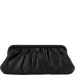 This long clutch with a slightly angular shape has a top hard frame and a gathered front and back allowing for elegance yet room. uy Olga Berg Clutches instore and online at ShoeBeDoo in Australia and New Zealand. Official Stockist of Olga Berg
