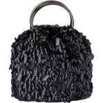 A pouch style bag with ring handles, and is covered in different sized and overlapping small and large round black sequins. Buy Olga Berg Clutches instore and online at ShoeBeDoo in Australia and New Zealand. Official Stockist of Olga Berg