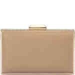 A rectangular hard case clutch covered in soft natural coloured vegan leather, and the whole perimeter is encrusted with clear crystals for added luxe. Buy Olga Berg Clutches instore and online at ShoeBeDoo in Australia and New Zealand. Official Stockist of Olga Berg