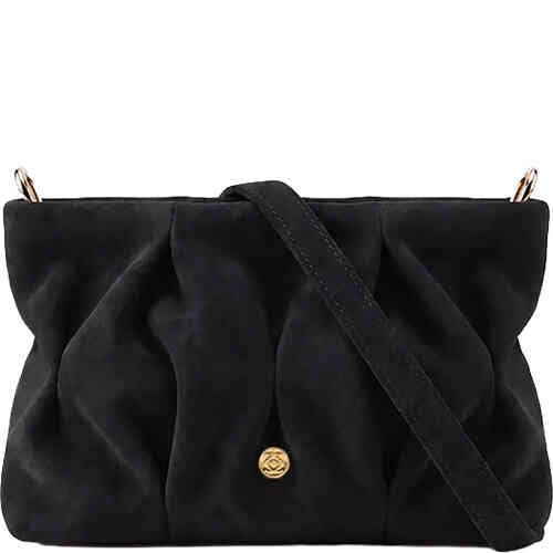 A mini bag in the shape of a soft slouchy pouch with a top zip, that is rouched and roomy, and comes with three different straps. ShoeBeDoo is an authorised retailer of Zjoosh bags and accessories. This is a vegan bag