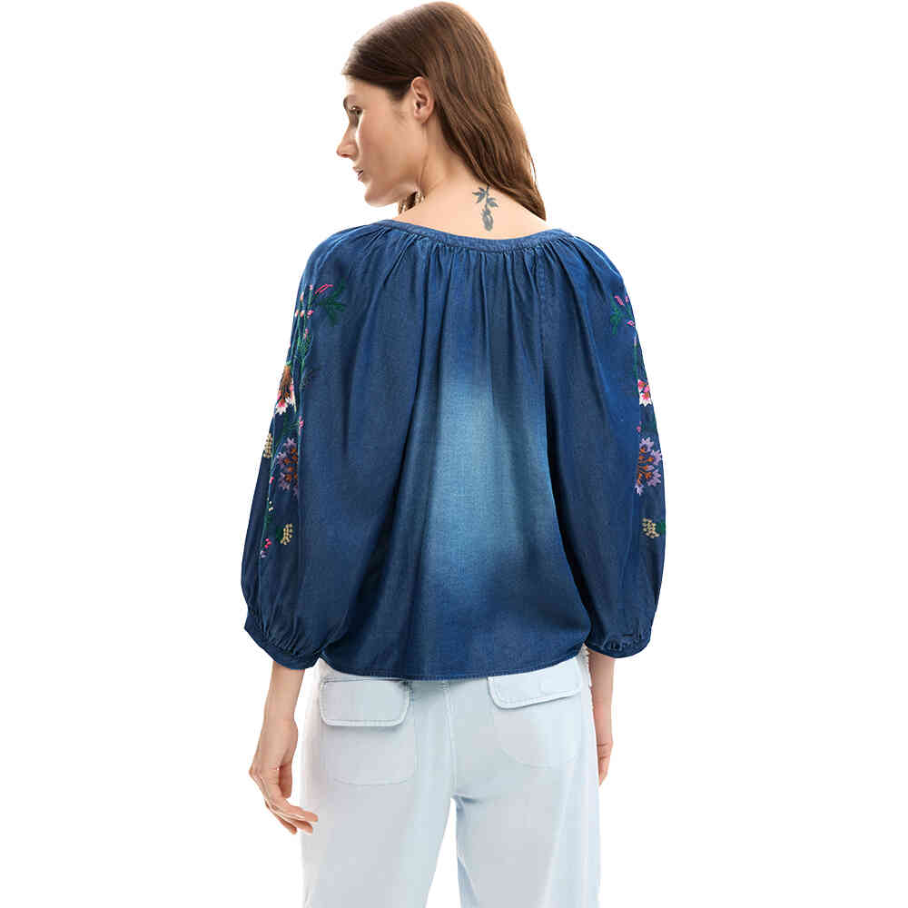 Desigual-CHAMBRE-Azul-Blue-Balloon-Sleeve-Blouse-26SWBW16_5055-Buy-Desigual-Clothing-online-at-ShoeBeDoo-2