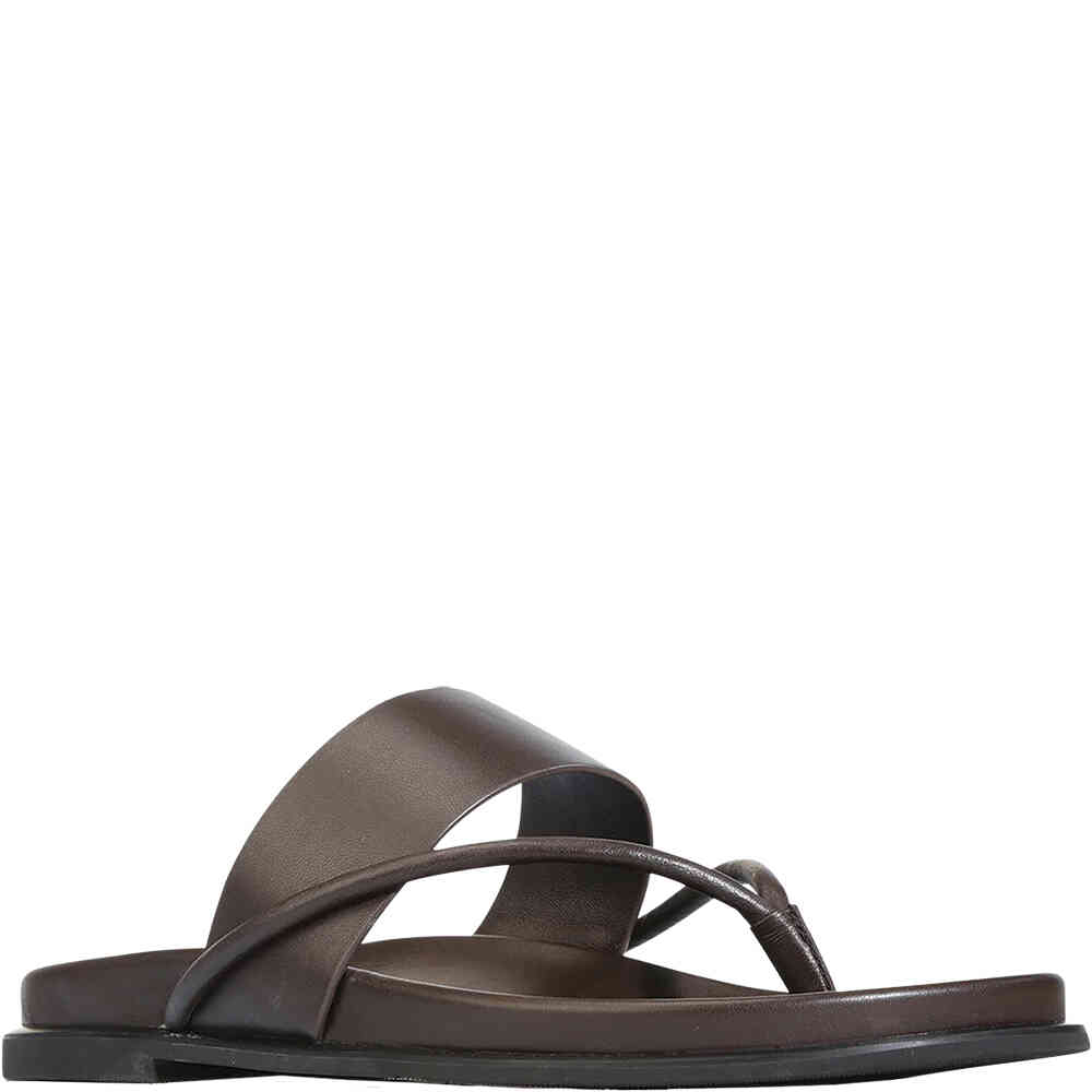 NALEA-CHESTNUT-DARK-CHOCOLATE-BROWN-LEATHER-THONG-STYLE-FLAT-SLIDE-SANDALS-SHOEBEDOO-OFFICIAL-STOCKIST-ANGLE-SINGLE