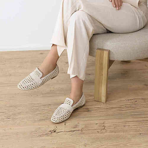 Flat loafers with mesh available insotre at ShoeBeDoo from Paul Green